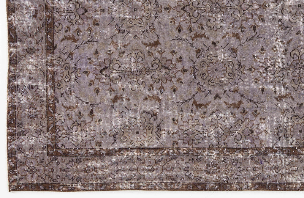 Gray Over Dyed Vintage Rug 5'8'' x 9'5'' ft 172 x 287 cm