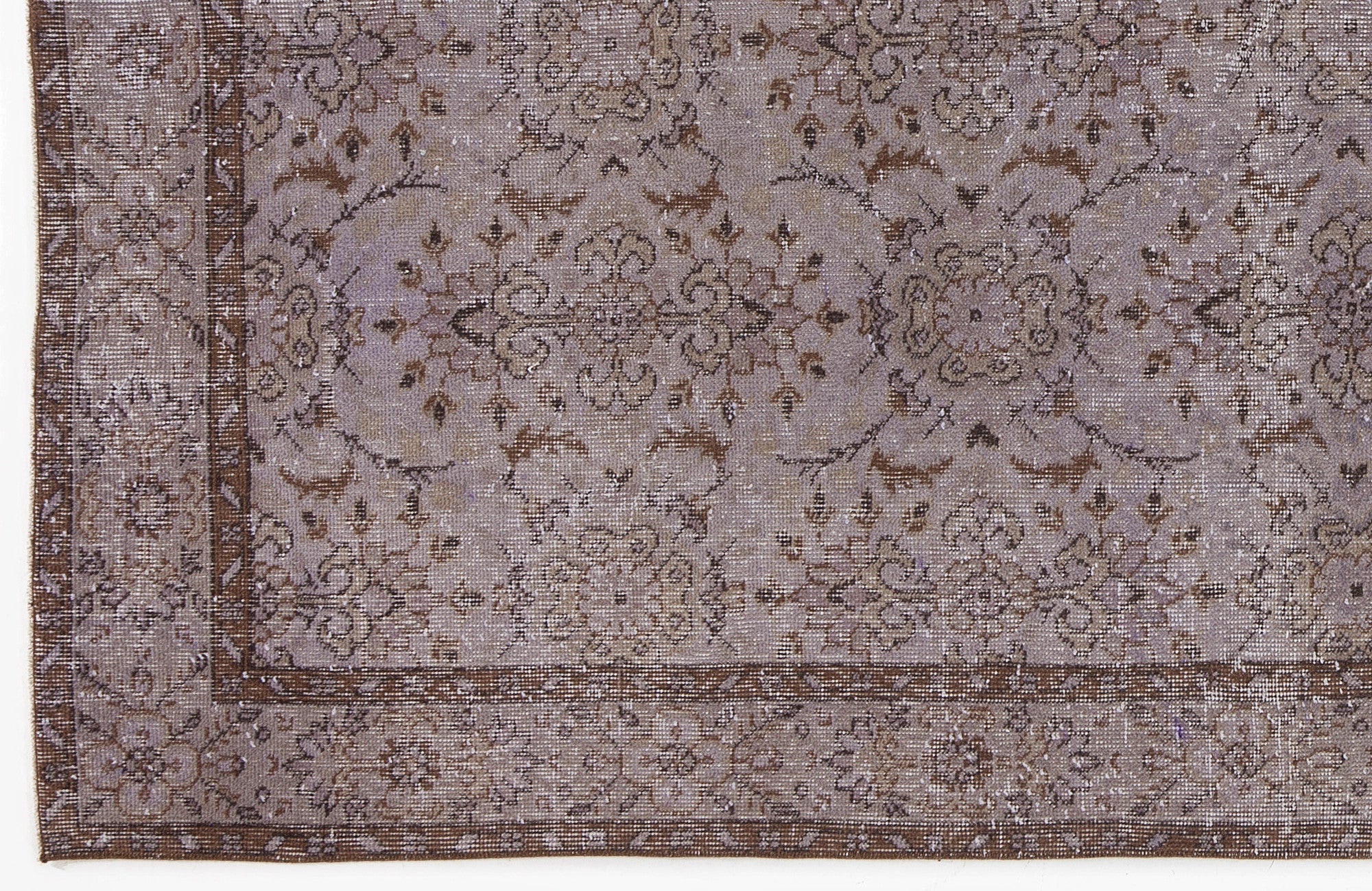 Gray Over Dyed Vintage Rug 5'8'' x 9'5'' ft 172 x 287 cm