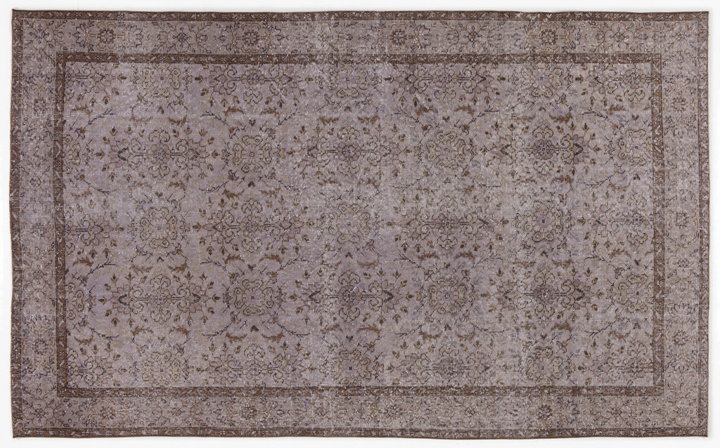 Gray Over Dyed Vintage Rug 5'8'' x 9'5'' ft 172 x 287 cm
