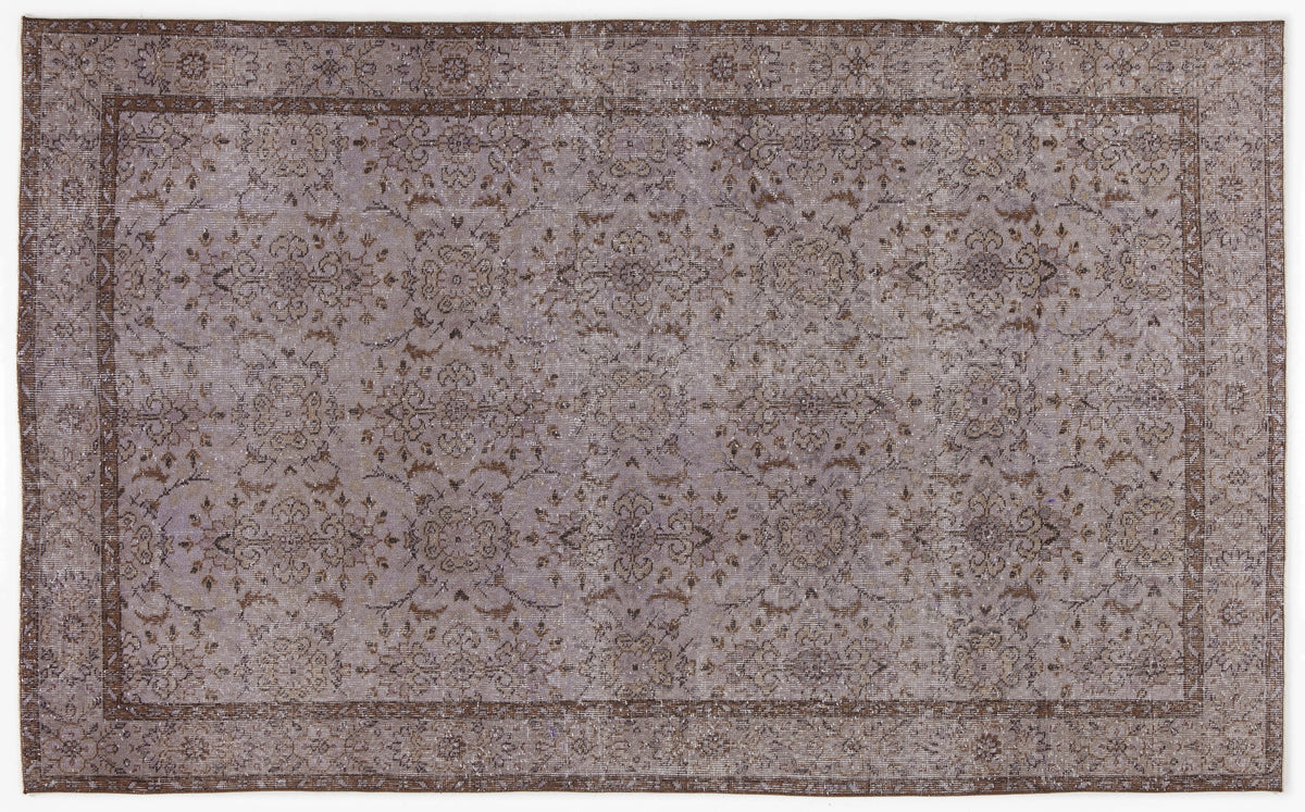Gray Over Dyed Vintage Rug 5&#39;8&#39;&#39; x 9&#39;5&#39;&#39; ft 172 x 287 cm