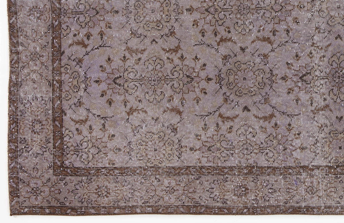Gray Over Dyed Vintage Rug 5&#39;8&#39;&#39; x 9&#39;5&#39;&#39; ft 172 x 287 cm