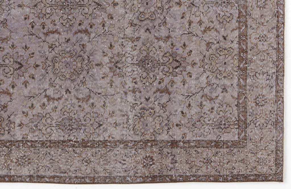 Gray Over Dyed Vintage Rug 5'8'' x 9'5'' ft 172 x 287 cm