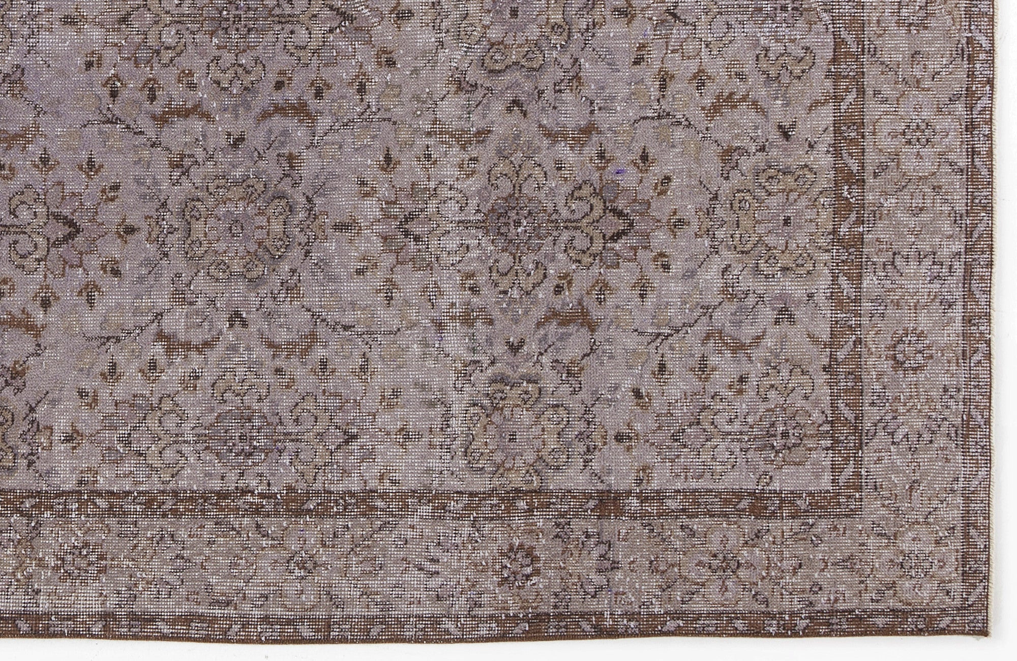 Gray Over Dyed Vintage Rug 5'8'' x 9'5'' ft 172 x 287 cm