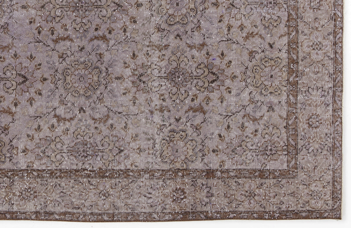 Gray Over Dyed Vintage Rug 5&#39;8&#39;&#39; x 9&#39;5&#39;&#39; ft 172 x 287 cm