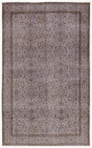 Gray Over Dyed Vintage Rug 5'8'' x 9'5'' ft 172 x 287 cm
