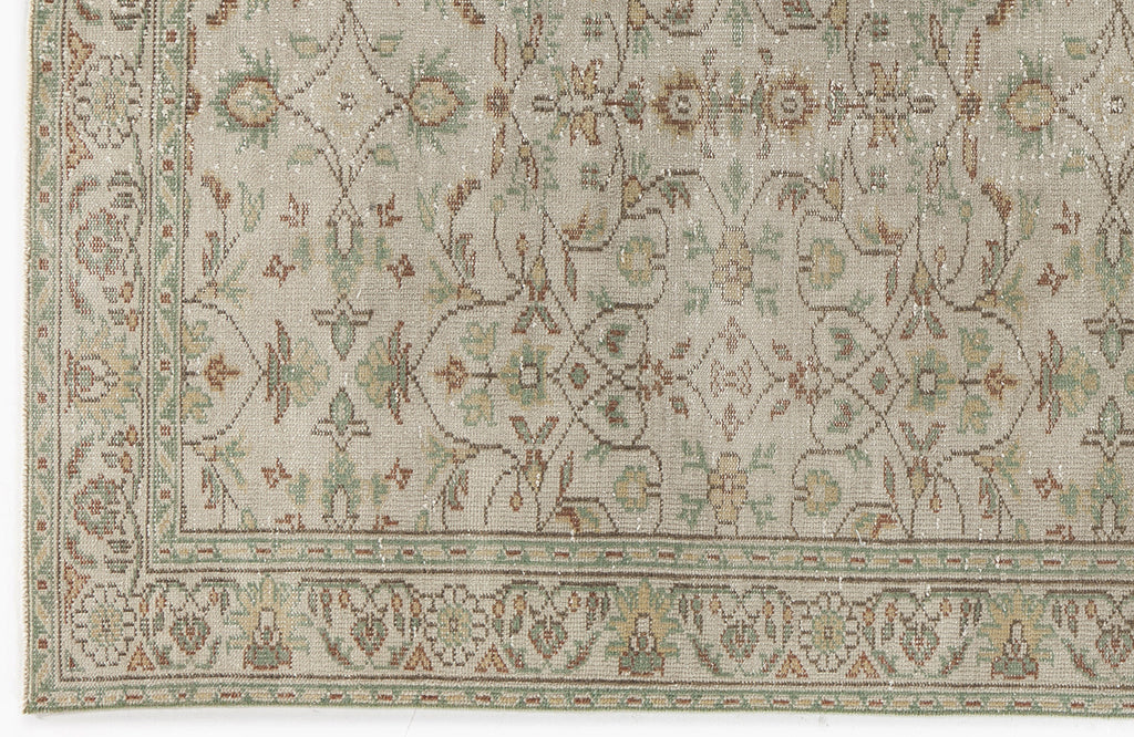Beige Over Dyed Vintage Rug 5'1'' x 9'1'' ft 155 x 278 cm