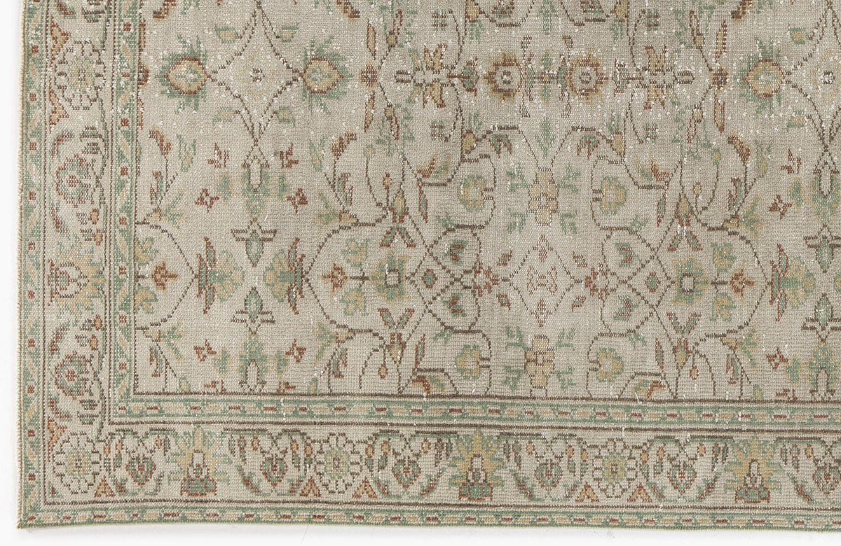 Beige Over Dyed Vintage Rug 5&#39;1&#39;&#39; x 9&#39;1&#39;&#39; ft 155 x 278 cm