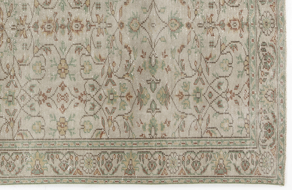 Beige Over Dyed Vintage Rug 5'1'' x 9'1'' ft 155 x 278 cm
