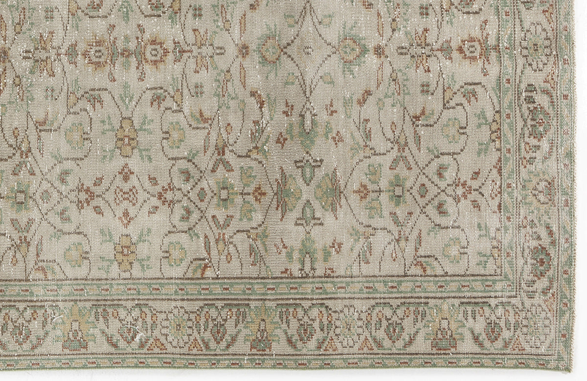 Beige Over Dyed Vintage Rug 5&#39;1&#39;&#39; x 9&#39;1&#39;&#39; ft 155 x 278 cm