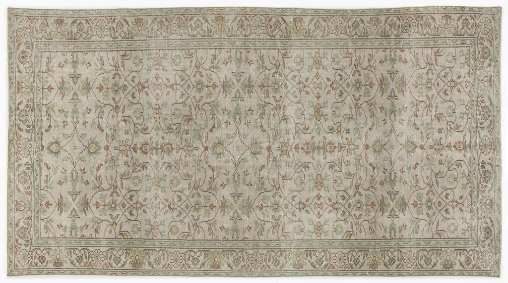 Beige Over Dyed Vintage Rug 5'1'' x 9'1'' ft 155 x 278 cm