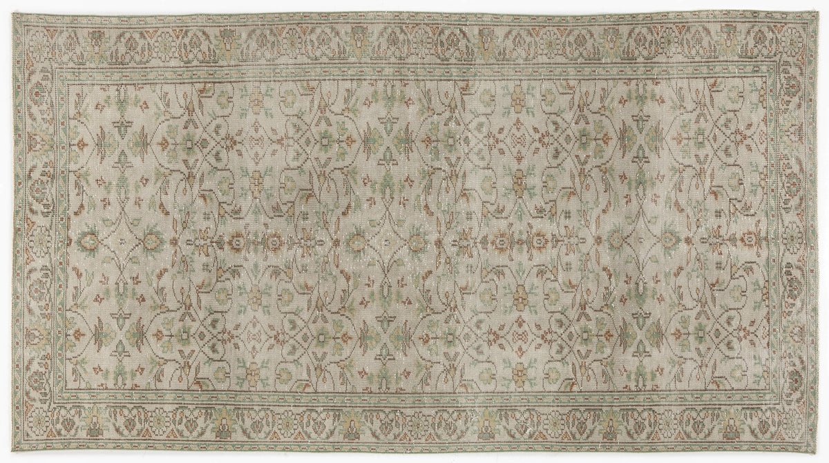 Beige Over Dyed Vintage Rug 5&#39;1&#39;&#39; x 9&#39;1&#39;&#39; ft 155 x 278 cm
