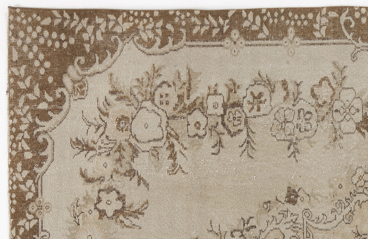 Beige Over Dyed Vintage Rug 6&#39;1&#39;&#39; x 9&#39;1&#39;&#39; ft 186 x 276 cm