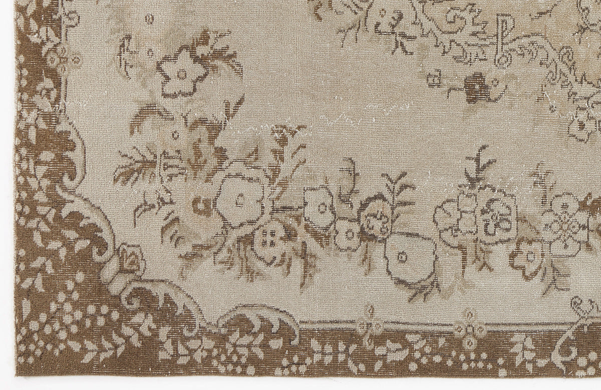 Beige Over Dyed Vintage Rug 6&#39;1&#39;&#39; x 9&#39;1&#39;&#39; ft 186 x 276 cm