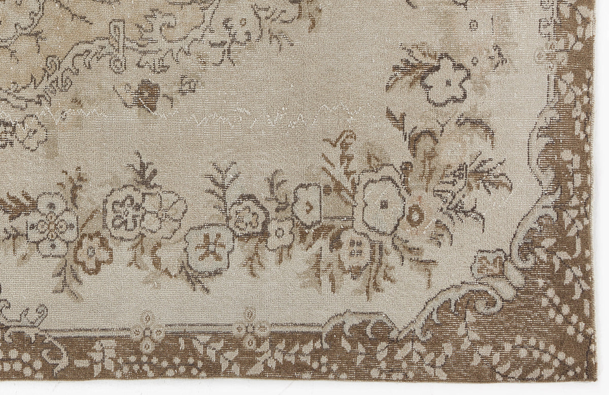 Beige Over Dyed Vintage Rug 6&#39;1&#39;&#39; x 9&#39;1&#39;&#39; ft 186 x 276 cm