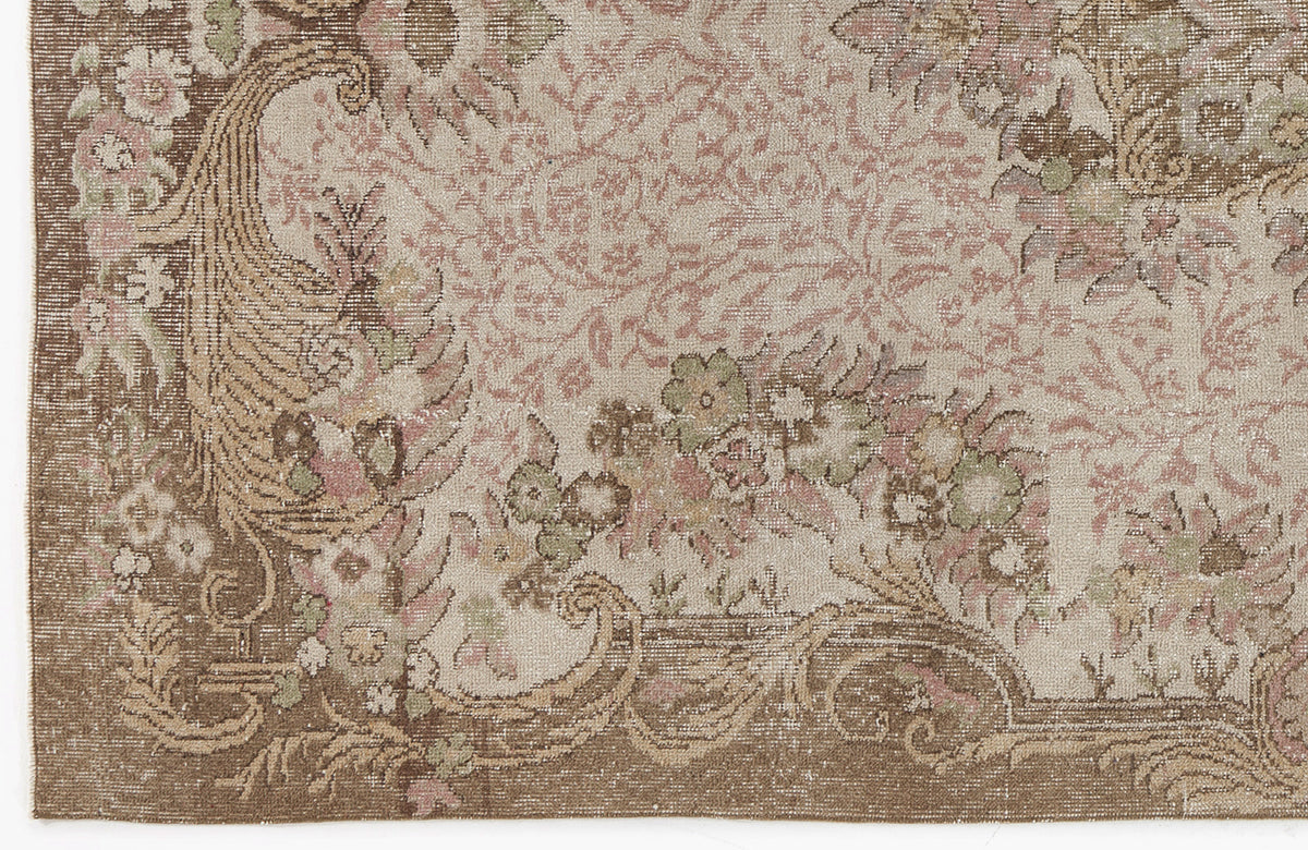 Beige Over Dyed Vintage Rug 5&#39;9&#39;&#39; x 10&#39;3&#39;&#39; ft 174 x 313 cm