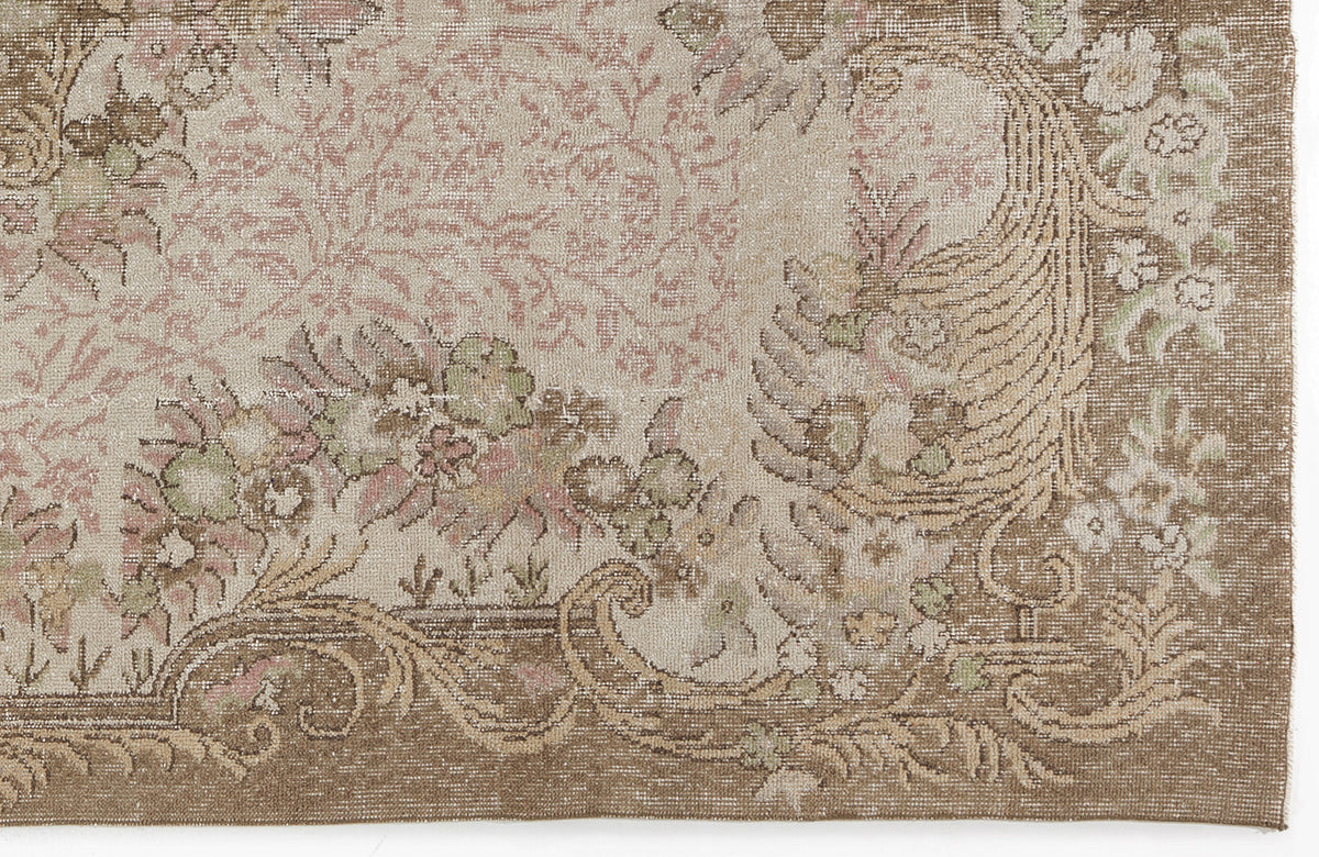 Beige Over Dyed Vintage Rug 5&#39;9&#39;&#39; x 10&#39;3&#39;&#39; ft 174 x 313 cm