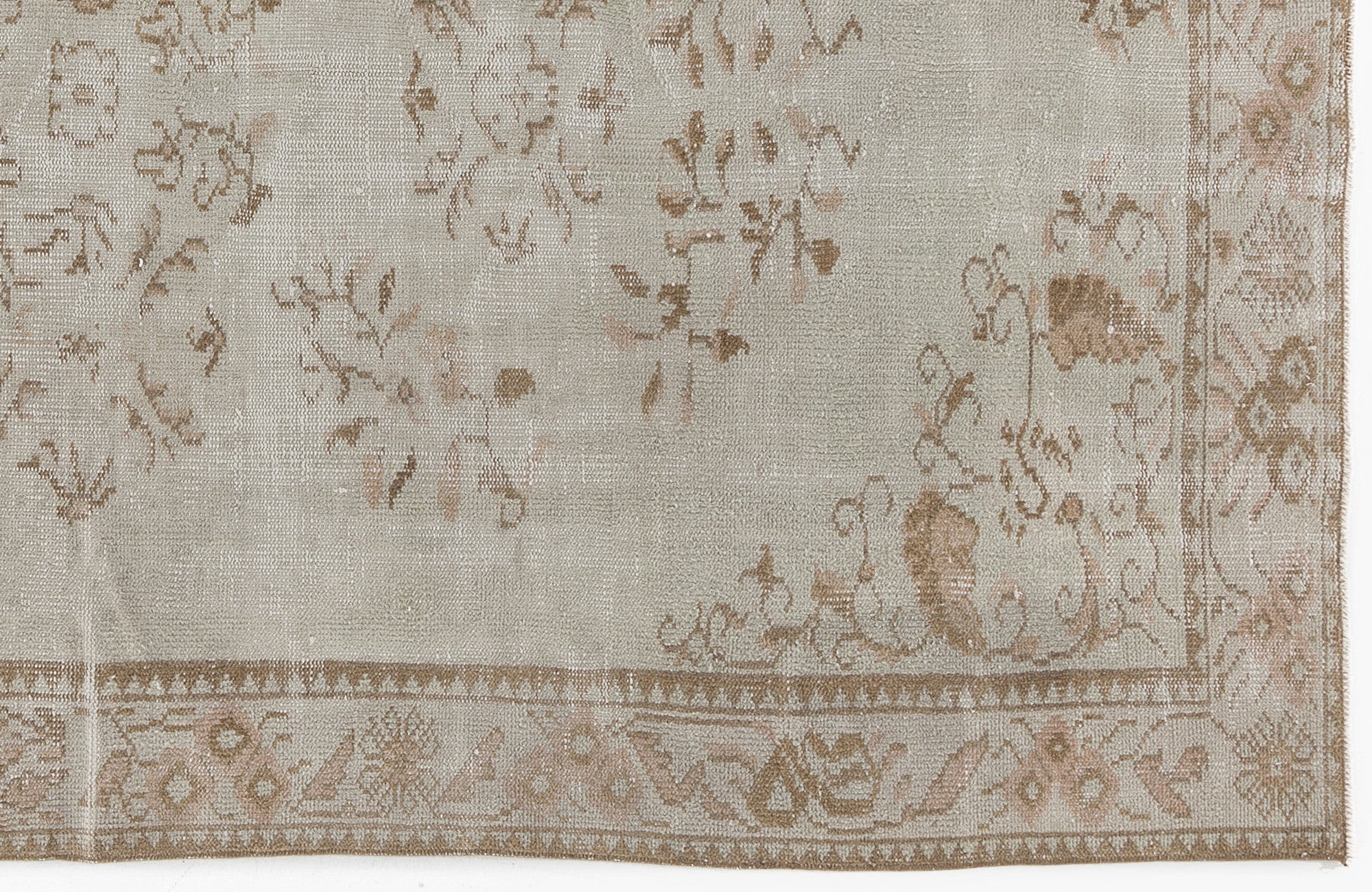 Beige Over Dyed Vintage Rug 5'3'' x 8'8'' ft 160 x 264 cm