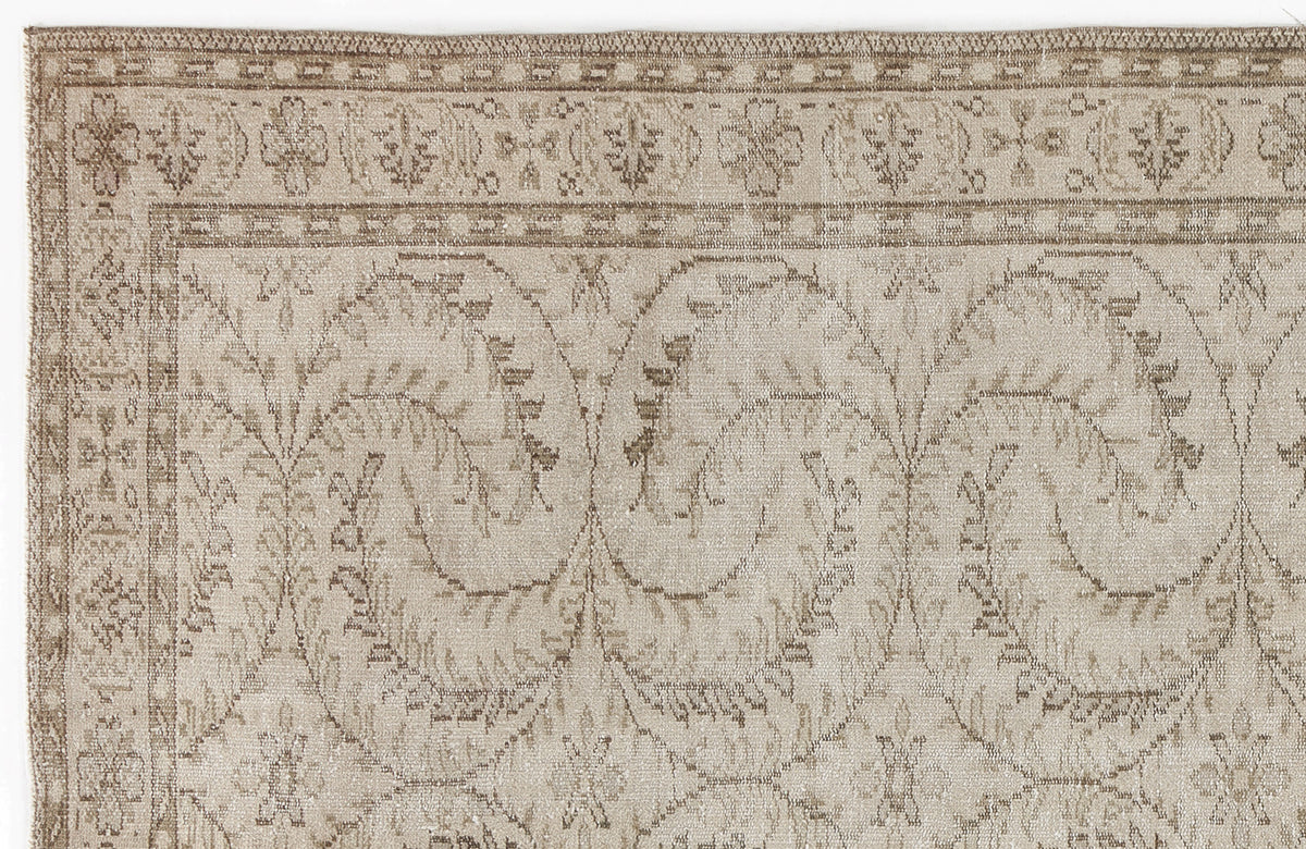 Beige Over Dyed Vintage Rug 5&#39;4&#39;&#39; x 8&#39;11&#39;&#39; ft 163 x 273 cm