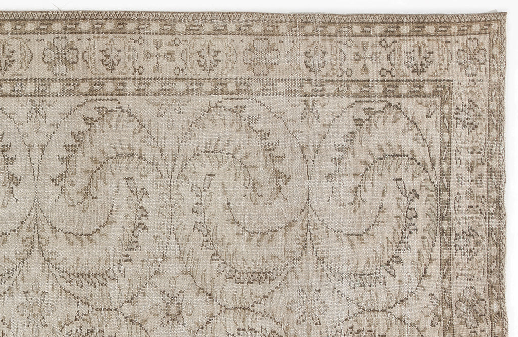Beige Over Dyed Vintage Rug 5'4'' x 8'11'' ft 163 x 273 cm