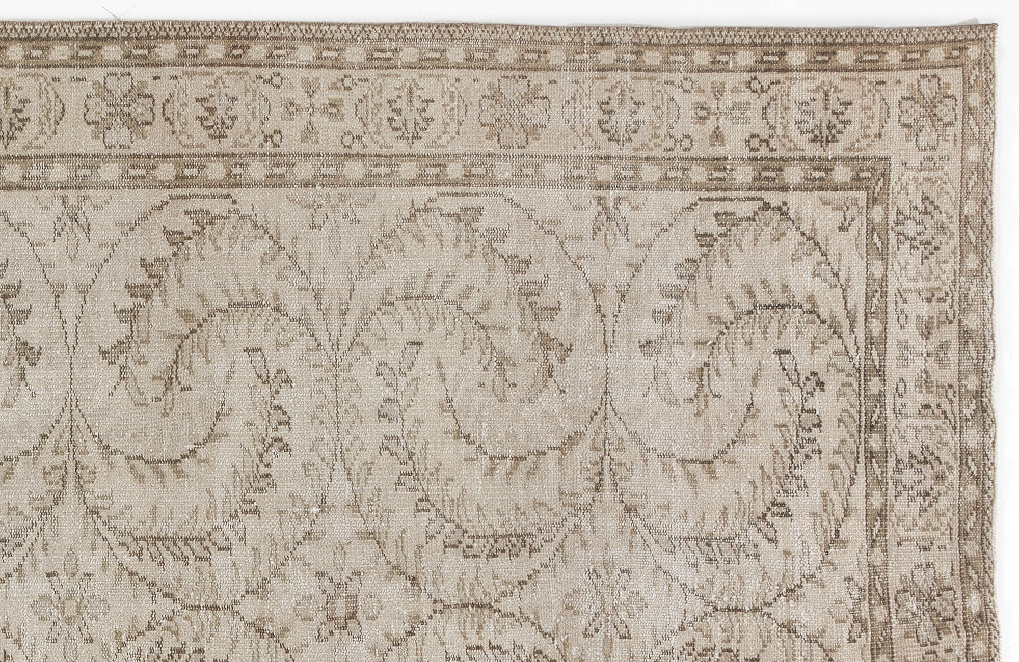 Beige Over Dyed Vintage Rug 5'4'' x 8'11'' ft 163 x 273 cm