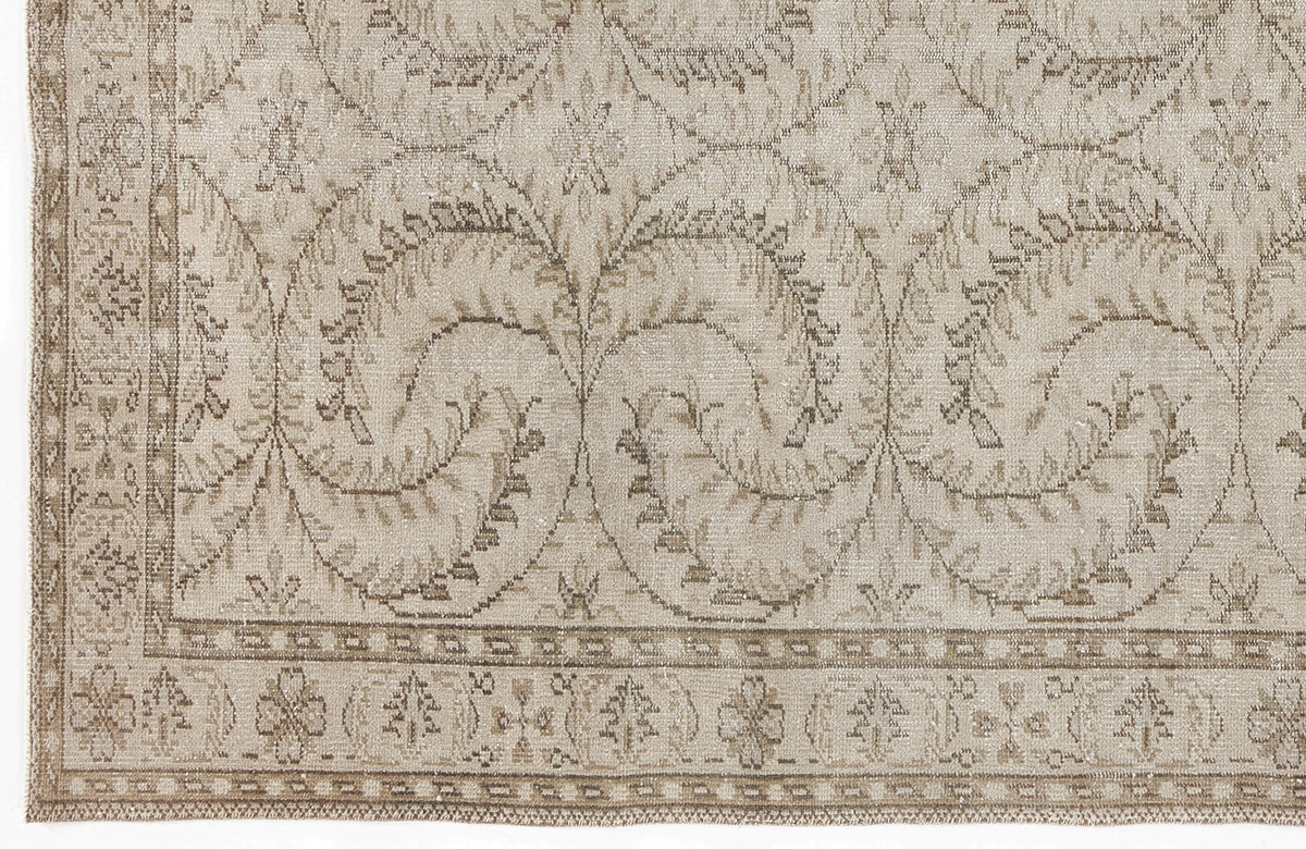 Beige Over Dyed Vintage Rug 5&#39;4&#39;&#39; x 8&#39;11&#39;&#39; ft 163 x 273 cm