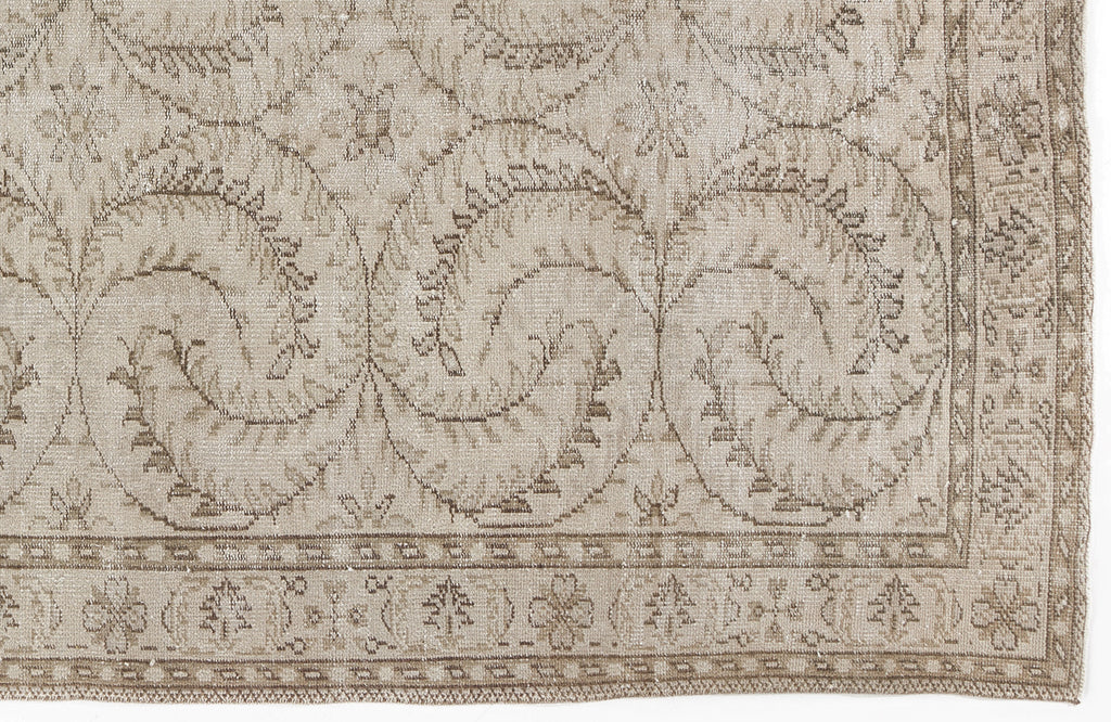 Beige Over Dyed Vintage Rug 5'4'' x 8'11'' ft 163 x 273 cm