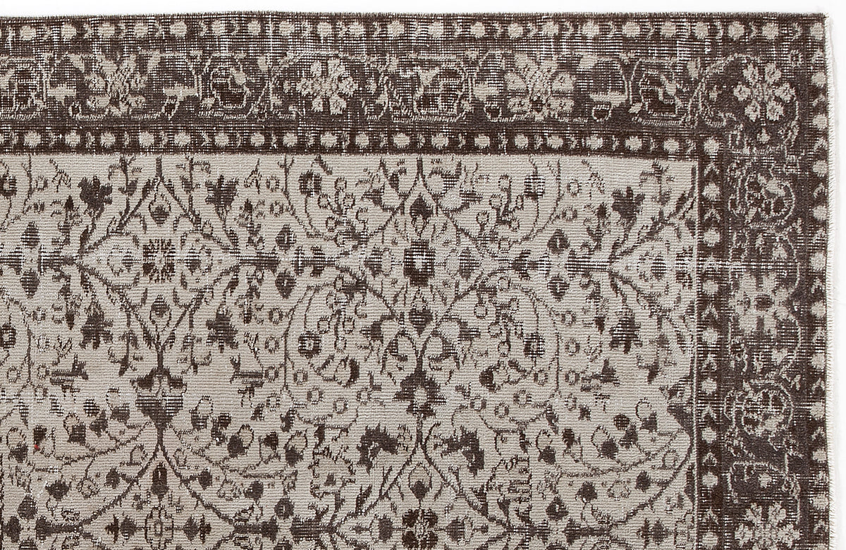 Beige Over Dyed Vintage Rug 5&#39;2&#39;&#39; x 8&#39;5&#39;&#39; ft 158 x 257 cm