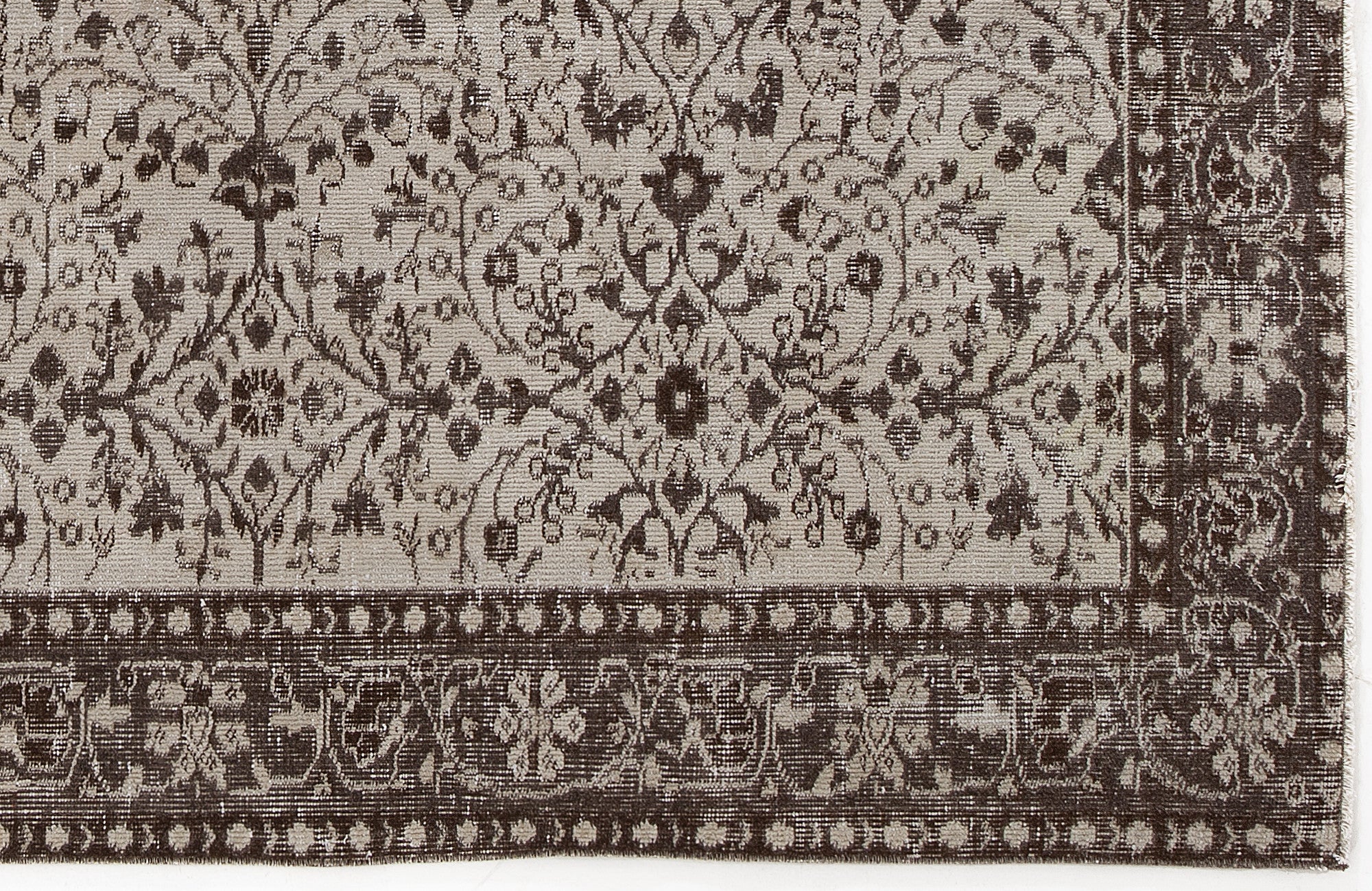 Beige Over Dyed Vintage Rug 5'2'' x 8'5'' ft 158 x 257 cm