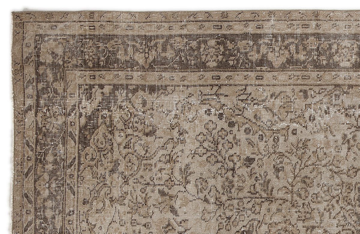 Beige Over Dyed Vintage Rug 5&#39;3&#39;&#39; x 10&#39;6&#39;&#39; ft 160 x 320 cm