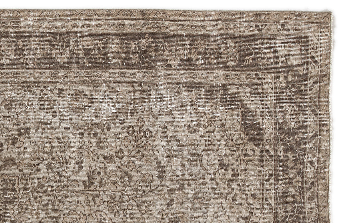 Beige Over Dyed Vintage Rug 5&#39;3&#39;&#39; x 10&#39;6&#39;&#39; ft 160 x 320 cm