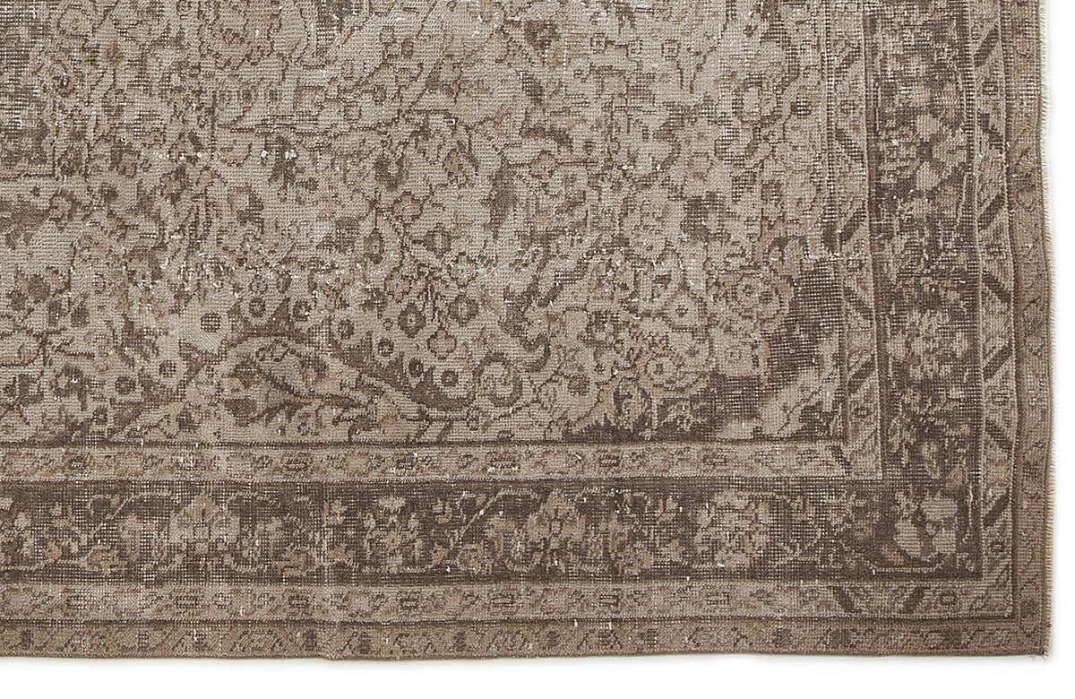 Beige Over Dyed Vintage Rug 5&#39;3&#39;&#39; x 10&#39;6&#39;&#39; ft 160 x 320 cm