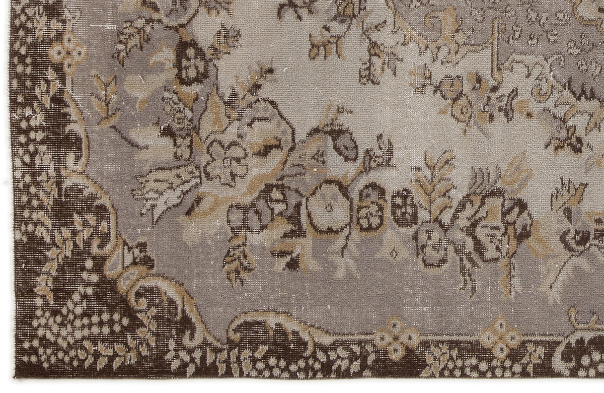 Beige Over Dyed Vintage Rug 5&#39;4&#39;&#39; x 8&#39;6&#39;&#39; ft 162 x 260 cm