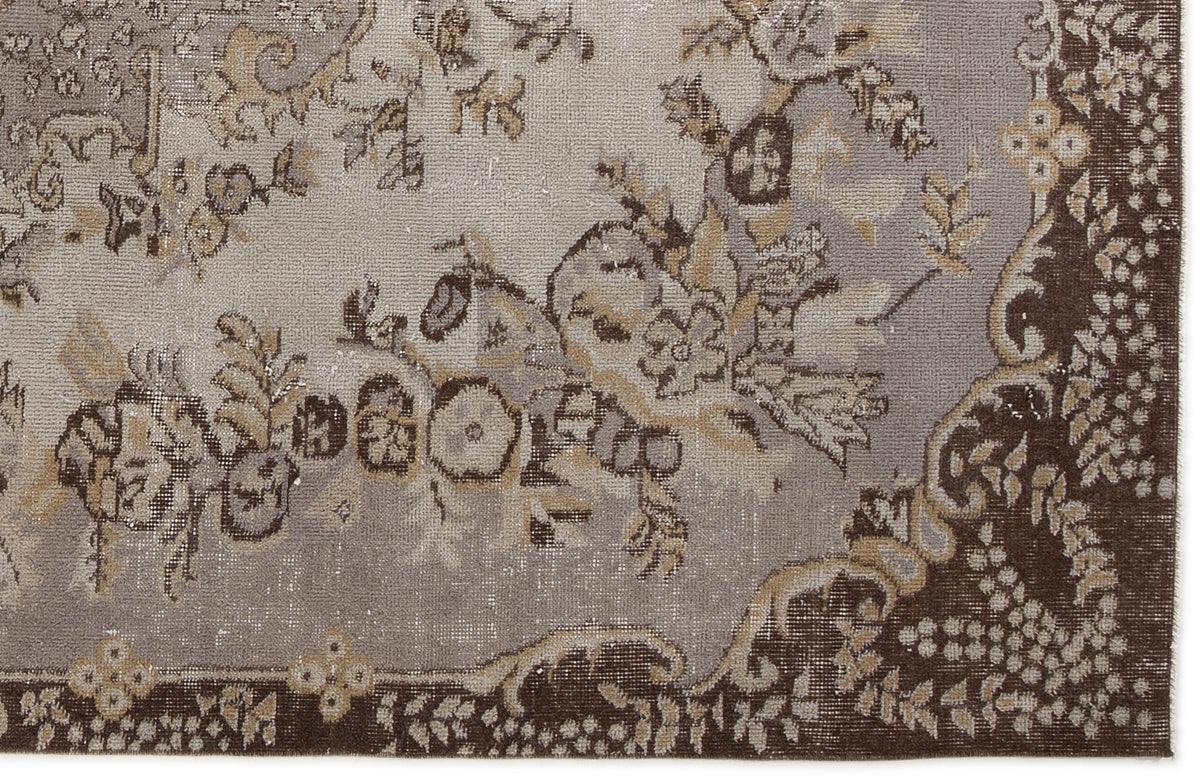 Beige Over Dyed Vintage Rug 5&#39;4&#39;&#39; x 8&#39;6&#39;&#39; ft 162 x 260 cm