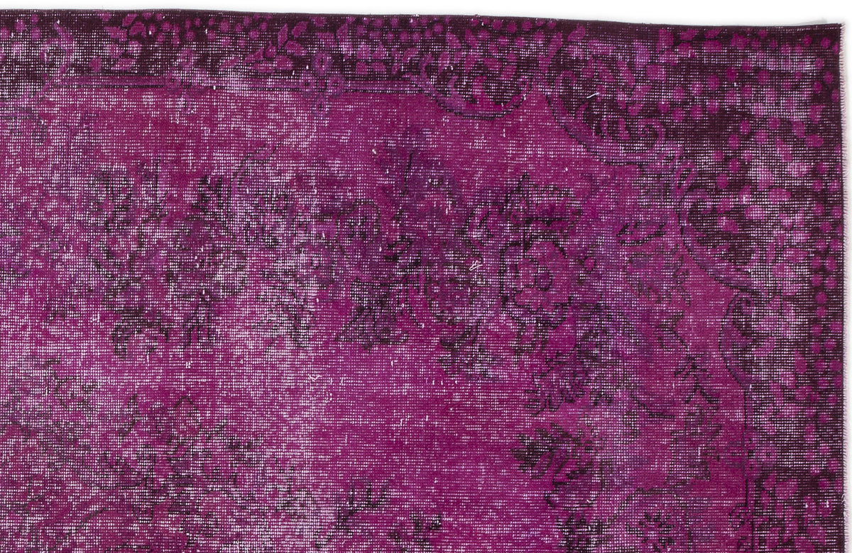 Fuchsia Over Dyed Vintage Rug 5&#39;8&#39;&#39; x 9&#39;1&#39;&#39; ft 172 x 277 cm