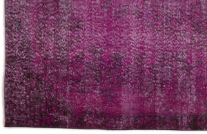 Fuchsia Over Dyed Vintage Rug 5'8'' x 9'1'' ft 172 x 277 cm