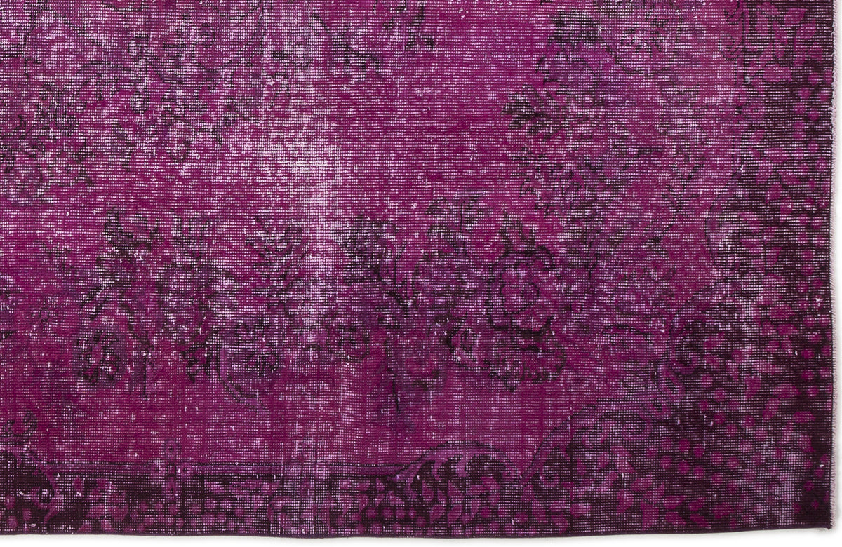 Fuchsia Over Dyed Vintage Rug 5&#39;8&#39;&#39; x 9&#39;1&#39;&#39; ft 172 x 277 cm