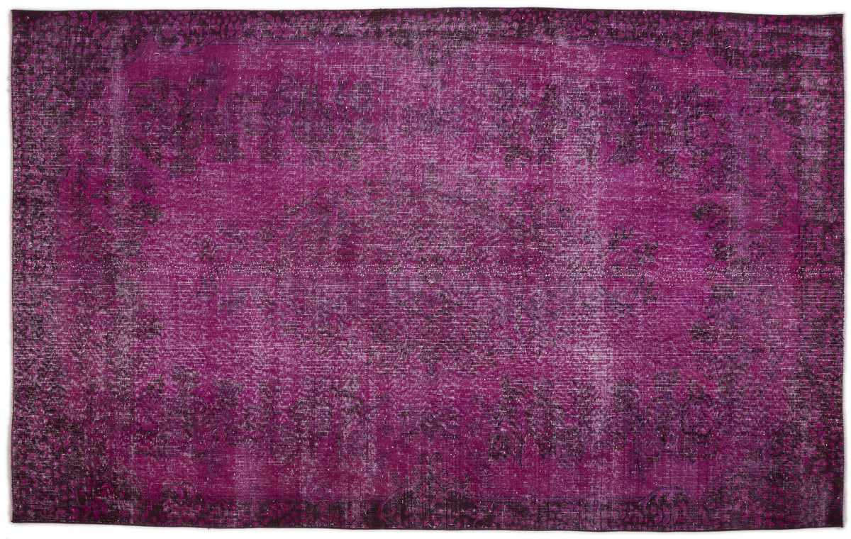 Fuchsia Over Dyed Vintage Rug 5&#39;8&#39;&#39; x 9&#39;1&#39;&#39; ft 172 x 277 cm