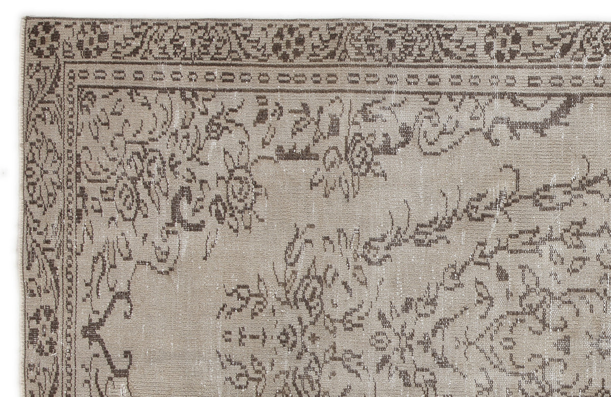 Beige Over Dyed Vintage Rug 4&#39;10&#39;&#39; x 8&#39;7&#39;&#39; ft 148 x 261 cm