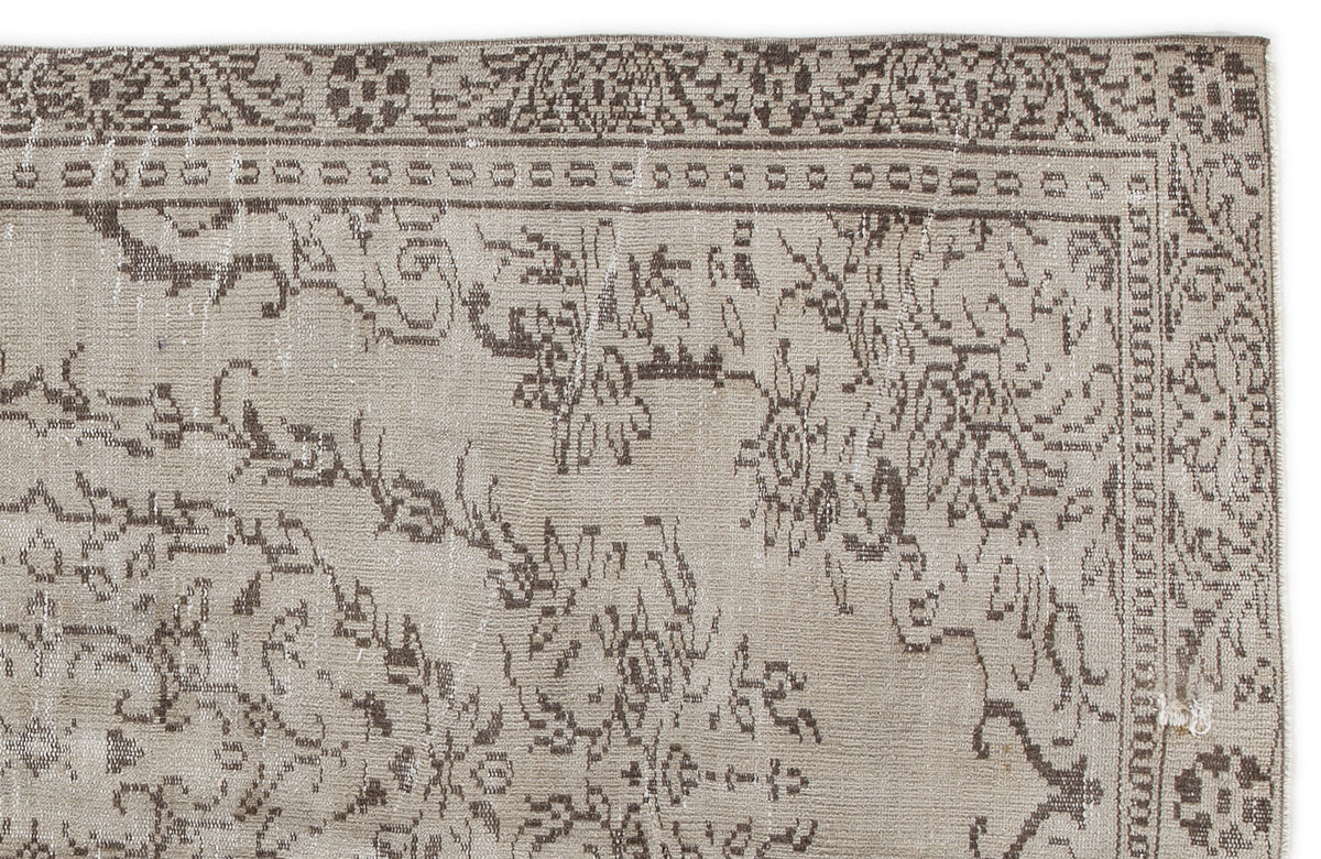 Beige Over Dyed Vintage Rug 4&#39;10&#39;&#39; x 8&#39;7&#39;&#39; ft 148 x 261 cm