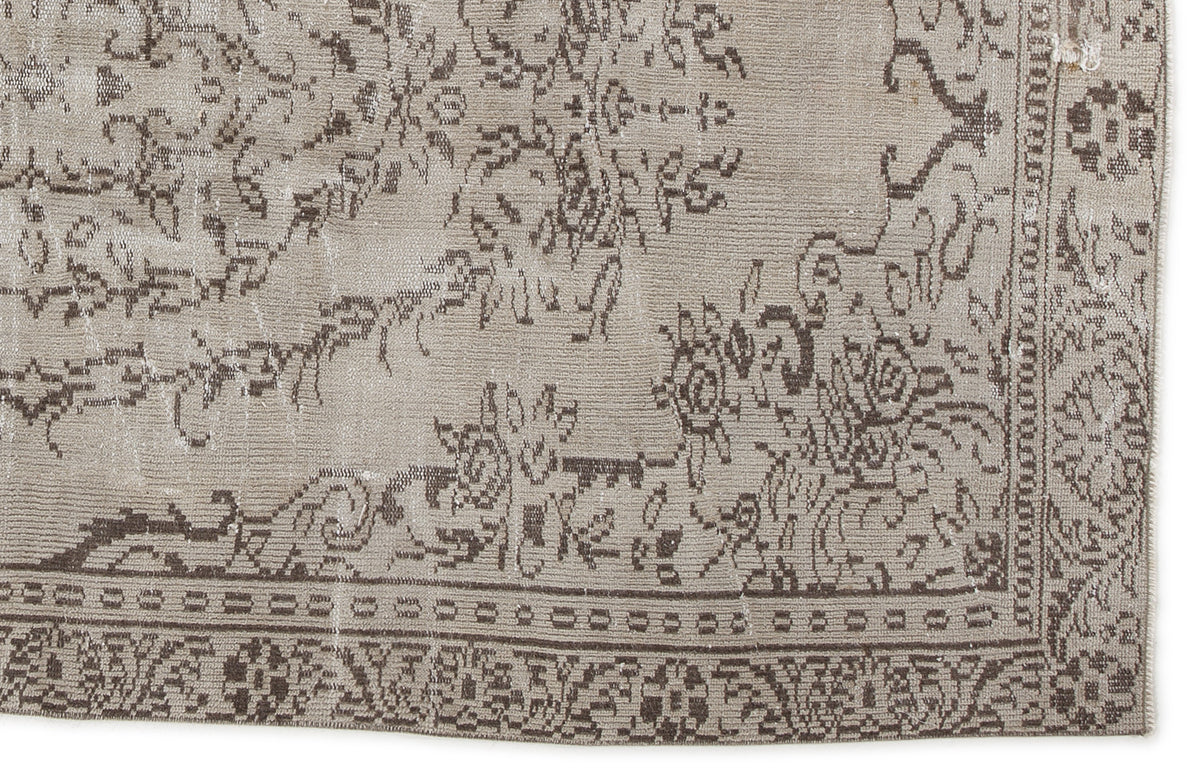 Beige Over Dyed Vintage Rug 4&#39;10&#39;&#39; x 8&#39;7&#39;&#39; ft 148 x 261 cm