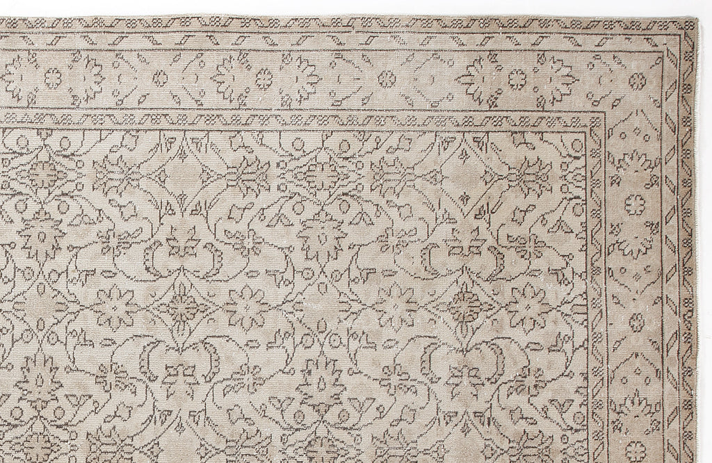 Beige Over Dyed Vintage Rug 6'1'' x 9'3'' ft 186 x 282 cm