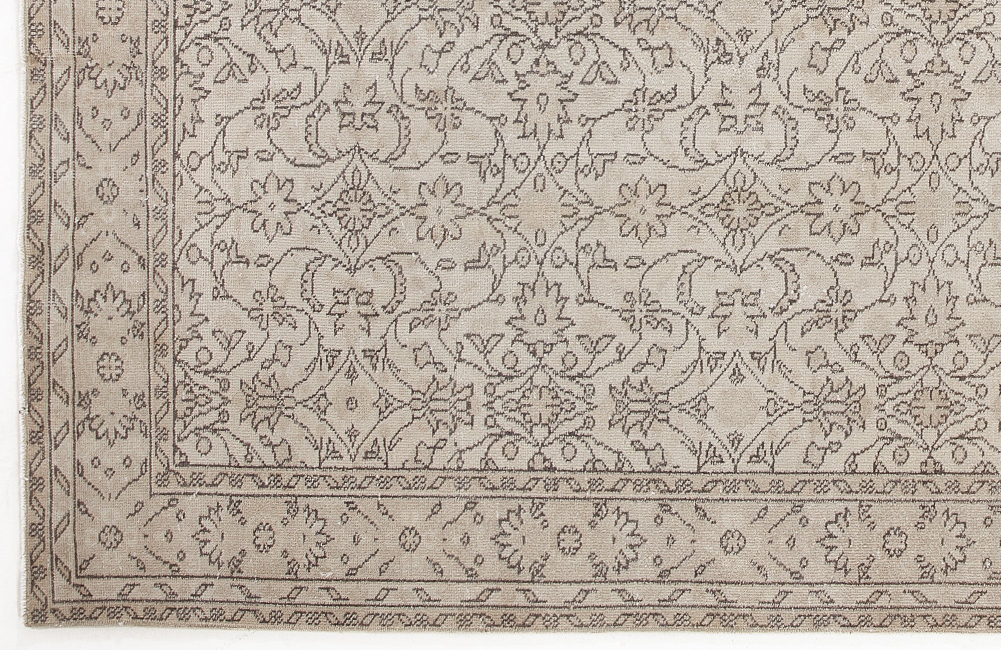 Beige Over Dyed Vintage Rug 6'1'' x 9'3'' ft 186 x 282 cm