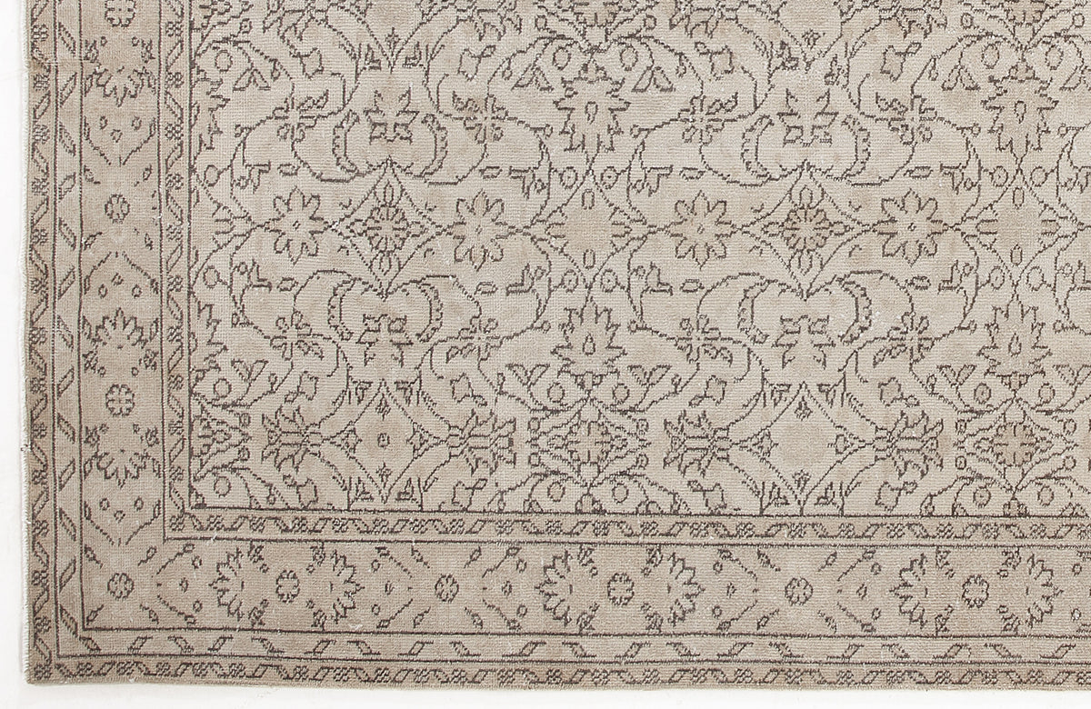 Beige Over Dyed Vintage Rug 6&#39;1&#39;&#39; x 9&#39;3&#39;&#39; ft 186 x 282 cm