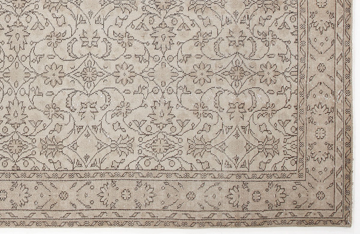 Beige Over Dyed Vintage Rug 6&#39;1&#39;&#39; x 9&#39;3&#39;&#39; ft 186 x 282 cm