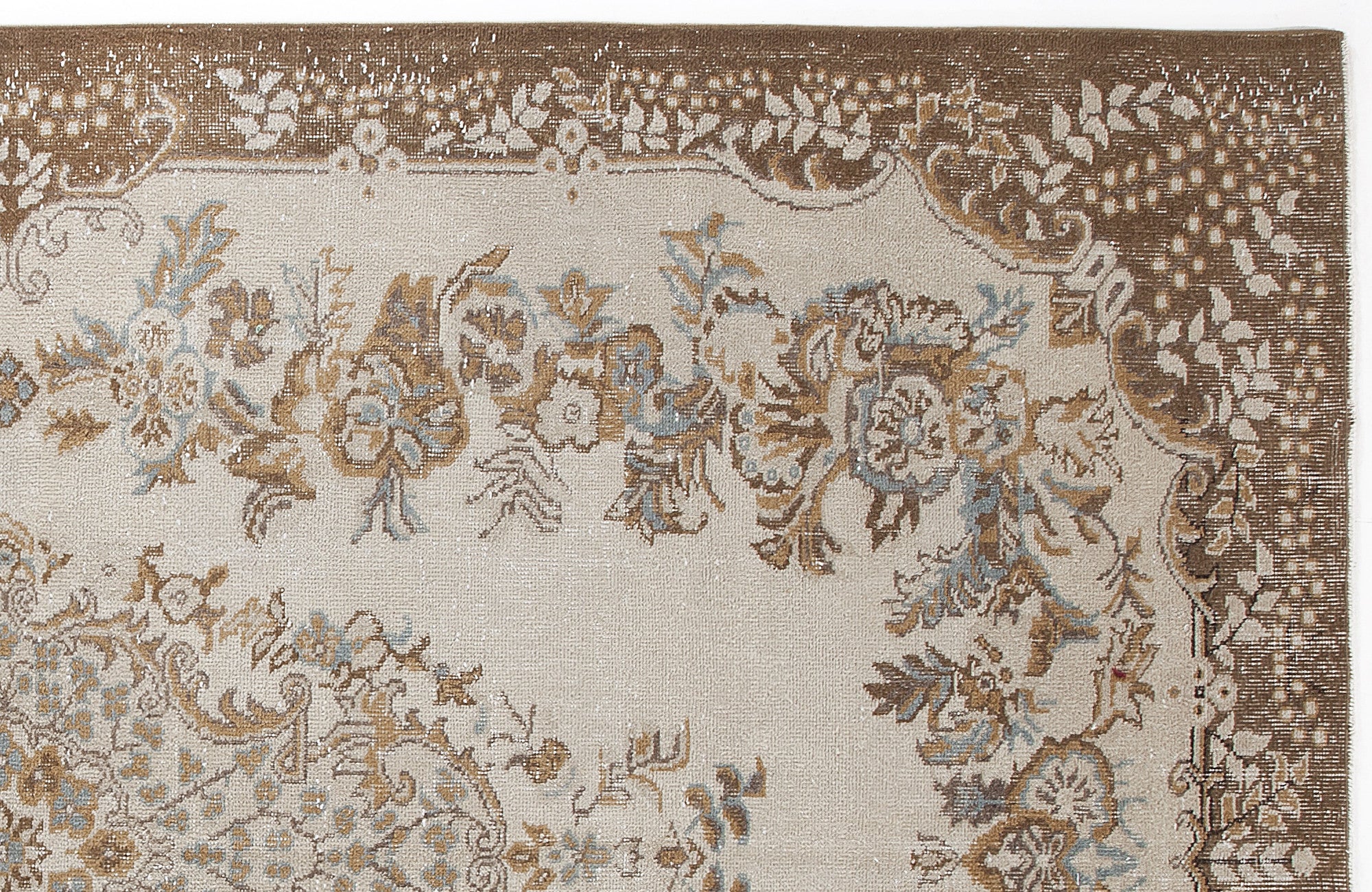 Beige Over Dyed Vintage Rug 6'1'' x 10'2'' ft 186 x 310 cm