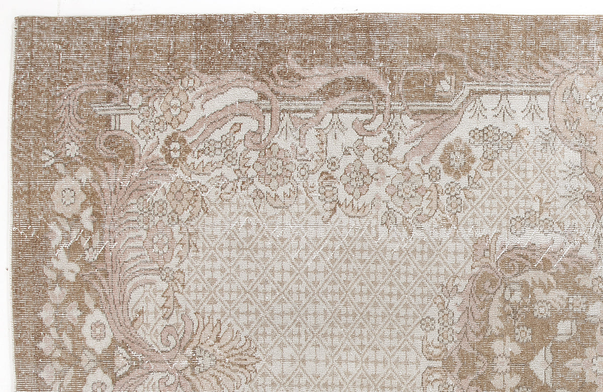 Beige Over Dyed Vintage Rug 6&#39;3&#39;&#39; x 10&#39;7&#39;&#39; ft 191 x 323 cm