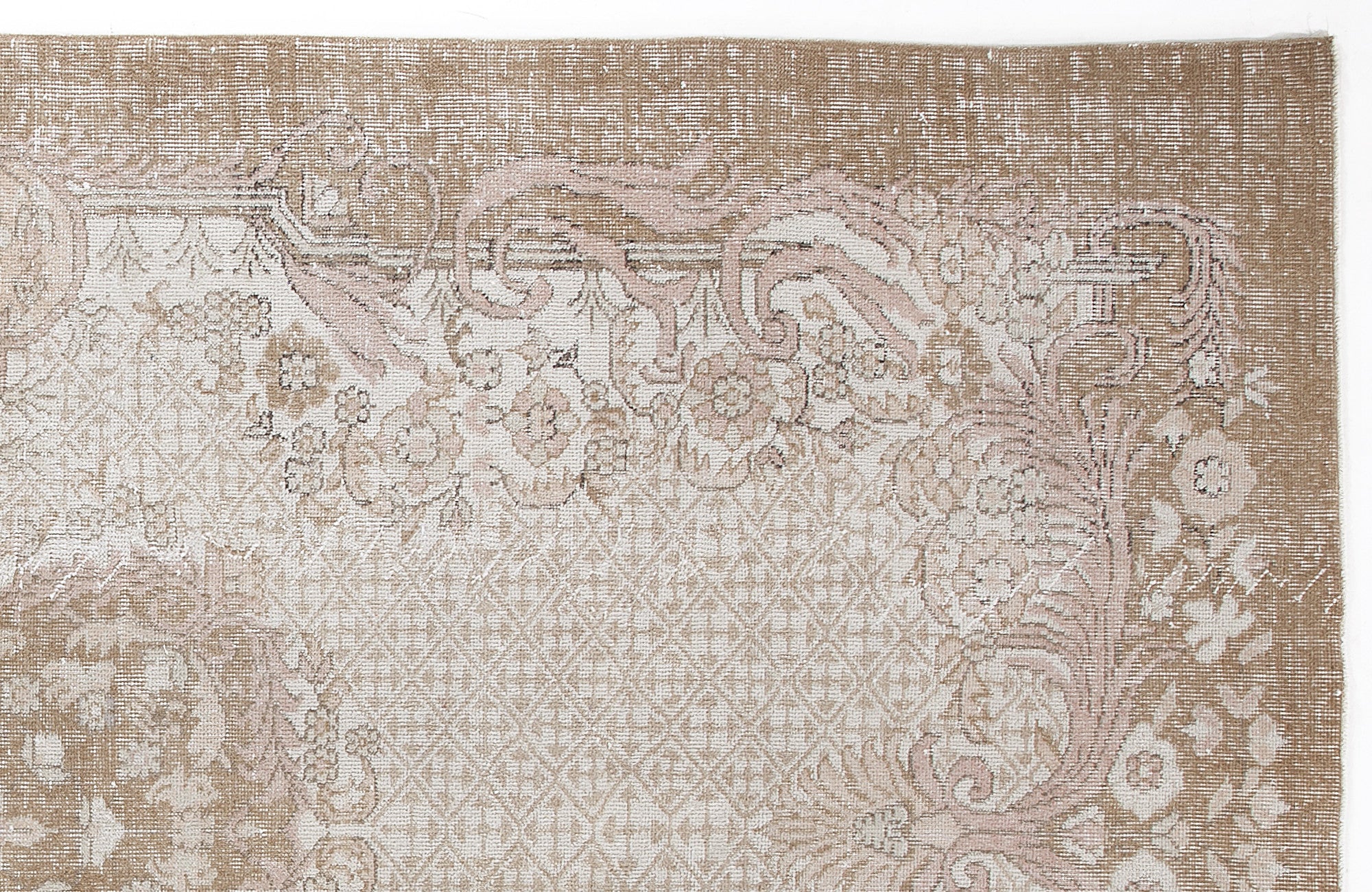 Beige Over Dyed Vintage Rug 6'3'' x 10'7'' ft 191 x 323 cm