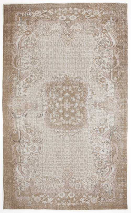 Beige Over Dyed Vintage Rug 6'3'' x 10'7'' ft 191 x 323 cm