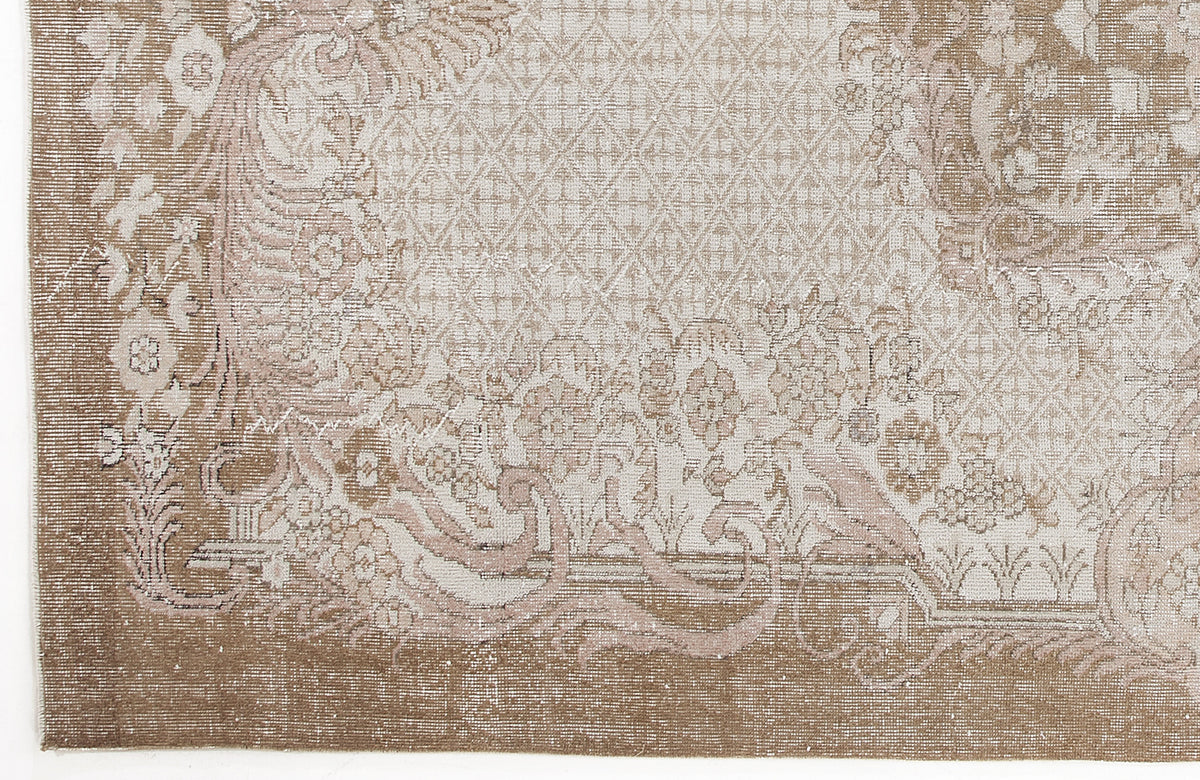 Beige Over Dyed Vintage Rug 6&#39;3&#39;&#39; x 10&#39;7&#39;&#39; ft 191 x 323 cm