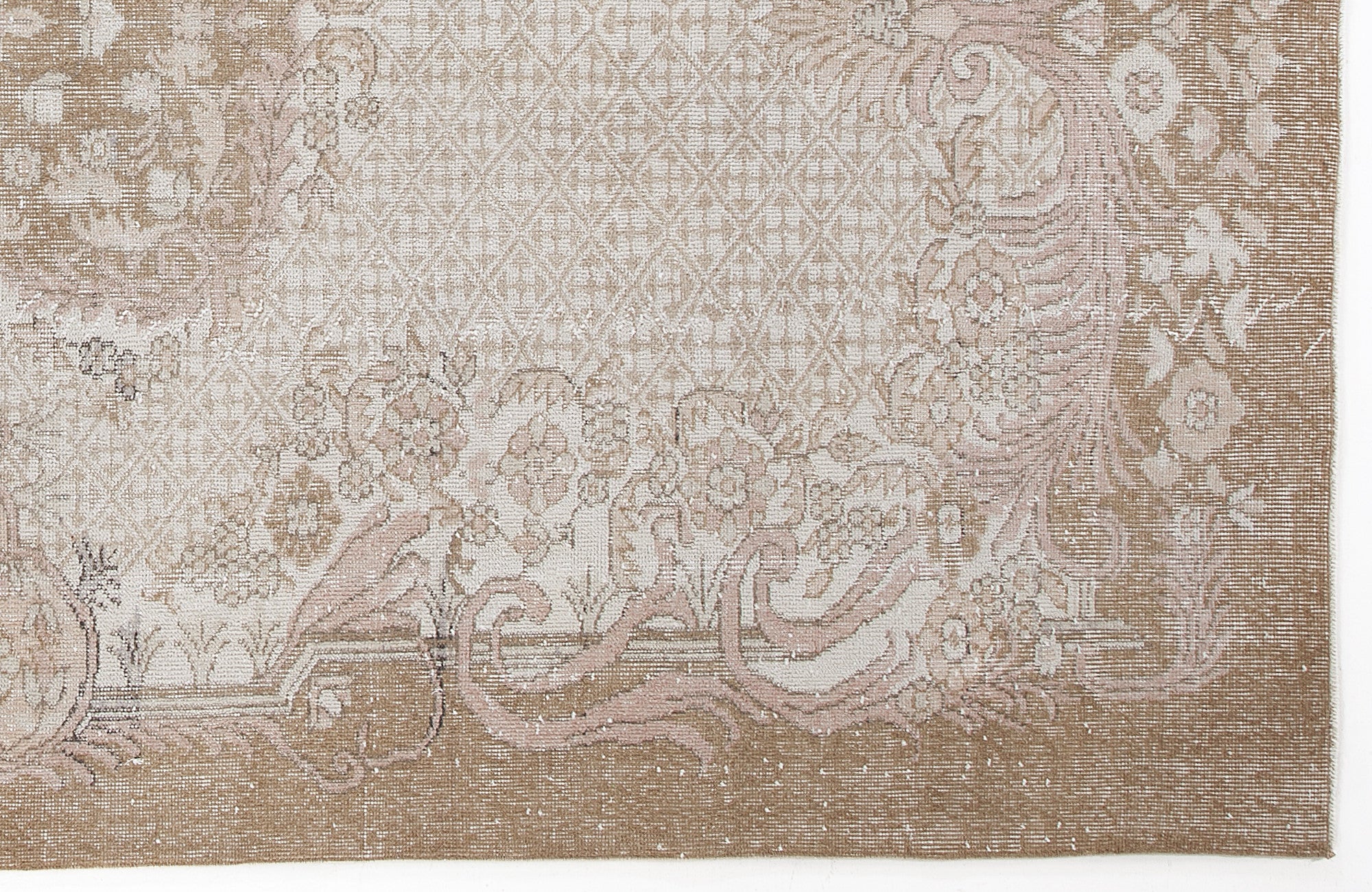 Beige Over Dyed Vintage Rug 6'3'' x 10'7'' ft 191 x 323 cm